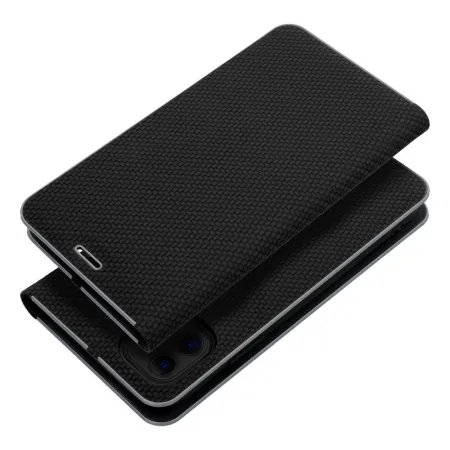 Etui z klapką na iPhone 16 PLUS Luna Book Carbon czarne