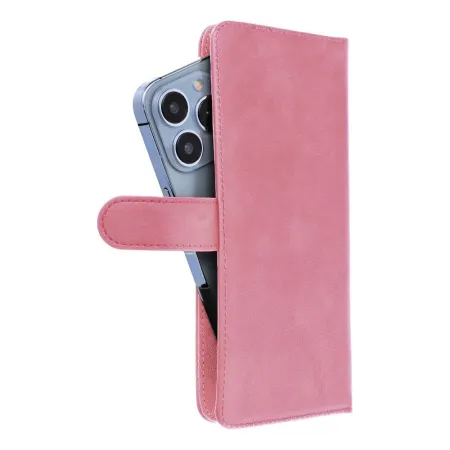 Etui z klapką na iPhone 12 / 13 / Samsung S6 / A5 2016 / Xcover 4 / S22 / Huawei P8 2017 Common Book rozmiar S różowe