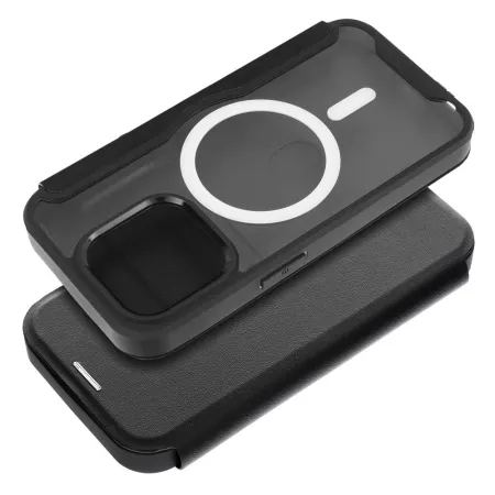 Etui z klapką na iPhone 16 Smart Mag zgodne z MagSafe czarne