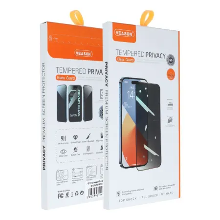 Szkło Hartowane 6D do iPhone 16 PRO MAX Veason Pro Privacy Glass czarne