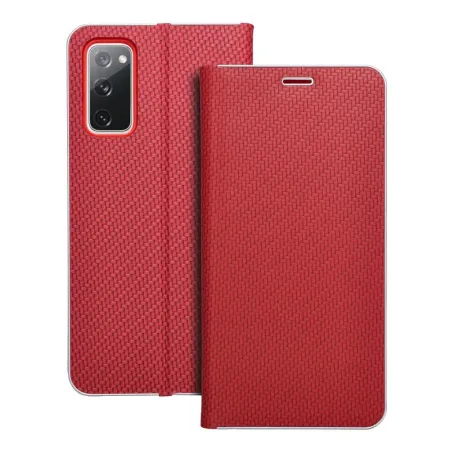 Etui z klapką na Samsung S20 FE / S20 FE 5G Luna Book Carbon czerwone