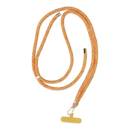 Smycz do telefonu, Zawieszka do telefonu - SWING (8mm) z regulacją długości / długość sznura 165cm (max 82,5cm w pętli) / na ramię lub szyję - pomarań