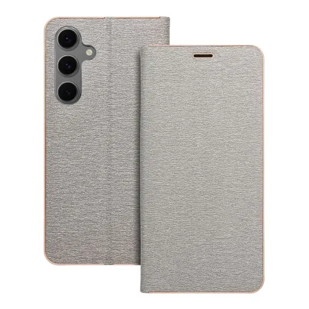 Etui z klapką na Samsung S24 FE Luna Book Gold srebrne