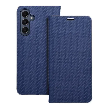 Etui z klapką na Samsung A16 5G Luna Book Carbon niebieskie