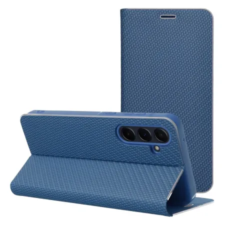 Etui z klapką na Samsung S25 ULTRA Luna Book Carbon niebieskie