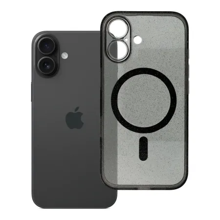 Etui na iPhone 16 Clear Mag Cover - Glitter (Str / Camera Protection) zgodne z MagSafe czarne glitter