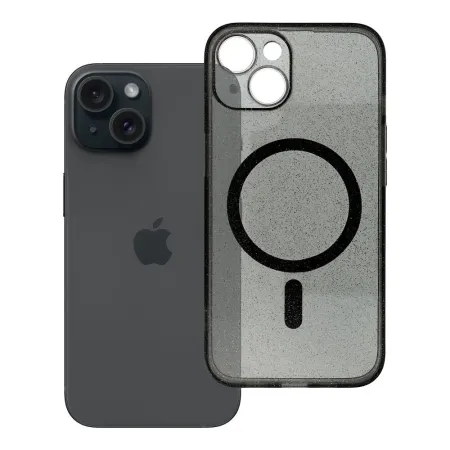 Etui na iPhone 14 Clear Mag Cover - Glitter (Str / Camera Protection) zgodne z MagSafe czarne glitter