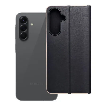 Etui z klapką na Samsung A56 5G Luna Book Gold czarne