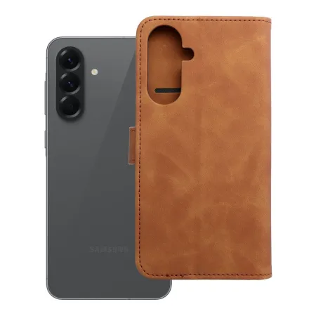 Etui z klapką na Samsung A56 5G Tender Book brązowe