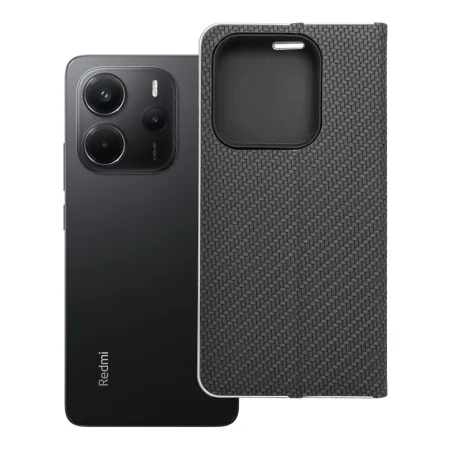 Etui z klapką na Xiaomi Redmi NOTE 14 5G Luna Book Carbon czarne