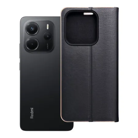 Etui z klapką na Xiaomi Redmi NOTE 14 5G Luna Book Gold czarne