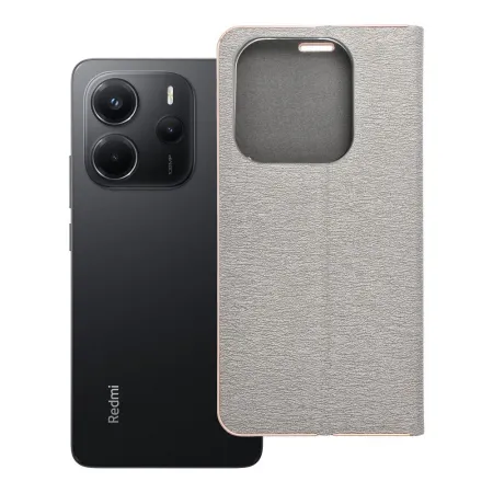 Etui z klapką na Xiaomi Redmi NOTE 14 5G Luna Book Gold srebrne