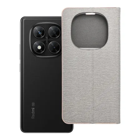 Etui z klapką na Xiaomi Redmi NOTE 14 PRO 5G / 14 PRO PLUS 5G Luna Book Gold srebrne