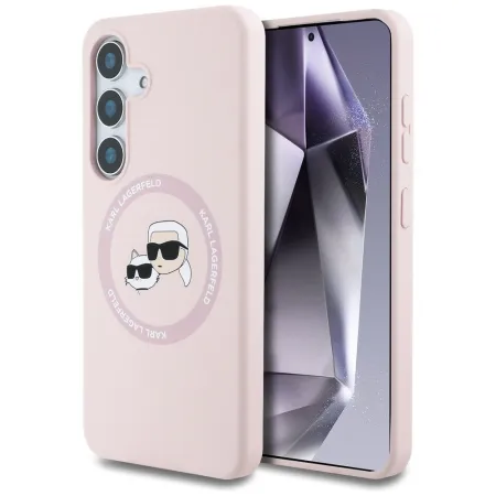 KARL LAGERFELD futerał do SAMSUNG S25 Plus KLHMS25MSKCHTCP (Magnetic Silicone Double Heads) różowy