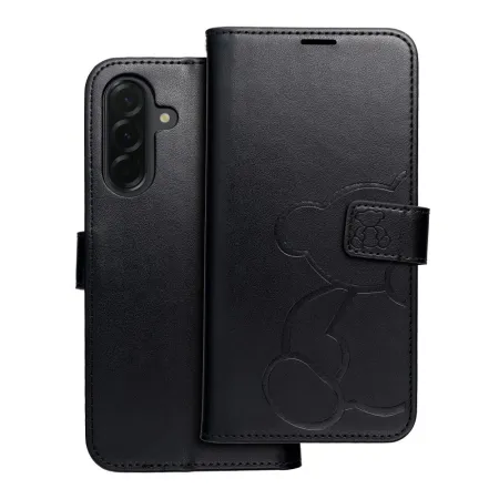 Etui z klapką na Samsung A36 5G Mezzo Book teddy bear czarne