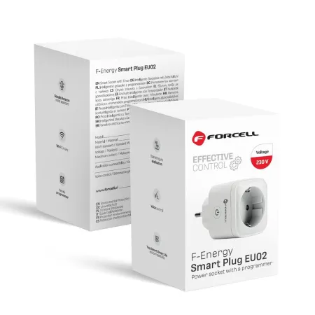 Inteligentne gniazdko 230V Forcell F-Energy EU02 z WiFi, programatorem i wsparciem dla Tuya / Amazon Alexa białe
