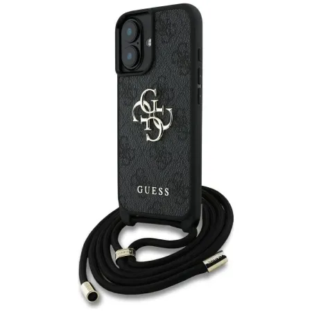 GUESS futerał do IPHONE 16 GUHCP16SP4GMGCRK (CBDY PU 4G Big Logo W/Cord Strap) czarny