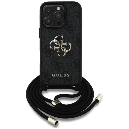 GUESS futerał do IPHONE 16 Pro GUHCP16LP4GMGCRK (CBDY PU 4G Big Logo W/Cord Strap) czarny
