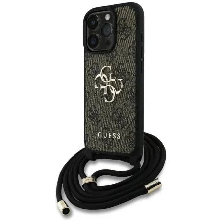 GUESS futerał do IPHONE 16 Pro Max GUHCP16XP4GMGCRW (CBDY PU 4G Big Logo W/Cord Strap) brązowy