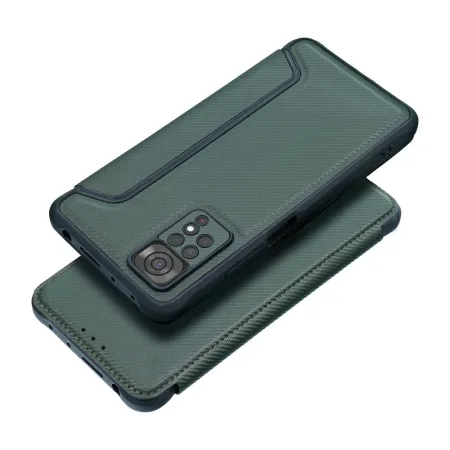 Etui z klapką na Xiaomi Redmi NOTE 14 PRO 4G Razor Book ciemnozielone