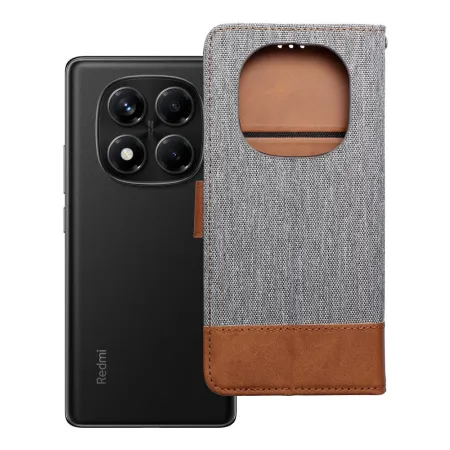 Etui z klapką na Xiaomi Redmi NOTE 14 PRO 4G Jeans Book szare