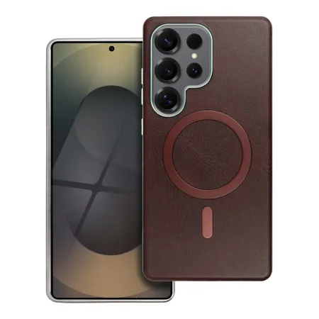 Etui na Samsung S25 ULTRA Gentleman Mag Cover zgodne z MagSafe brązowe