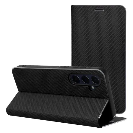Etui z klapką na Samsung S25 EDGE Luna Book Carbon czarne