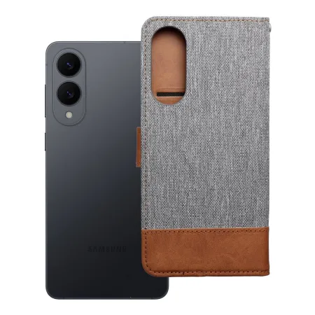 Etui z klapką na Samsung S25 Edge Jeans Book szare