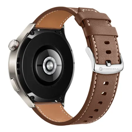 Pasek do Samsung Galaxy Watch Forcell F-Design FS21 dziurki skóra ekologiczna 22 mm brązowy