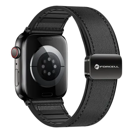 Pasek do Apple Watch Forcell F-Design FA21 magnetyczny skóra ekologiczna 38 / 40 / 41 mm czarny