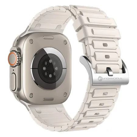Pasek do Apple Watch Forcell F-Design FA06 dziurki silikon 42 / 44 / 45 / 49 mm biały