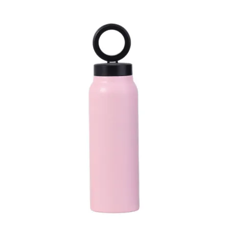 Butelka / bidon na wodę metal z uchwytem kompatybilnym z Magsafe 750ml różowy