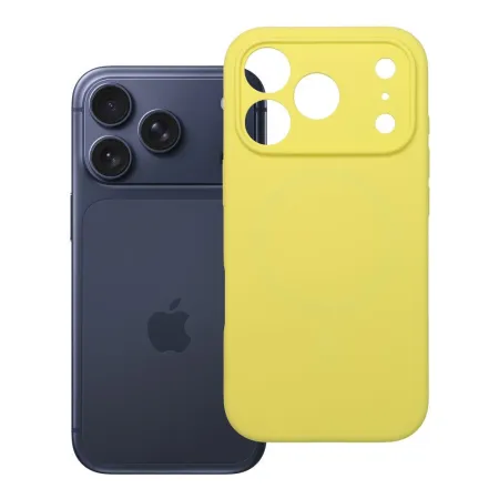 Etui na iPhone 17 Pro / 18 Pro (low camera edge) Silicone 2mm (camera protection) zgodne z MagSafe żółte