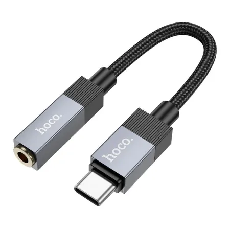 Adapter AUX USB C (męski) do Jack 3,5 mm (żeński) Hoco UPA32C czarny