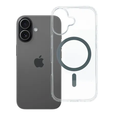 Etui na iPhone 17 Drop Glue Colorful Ring Mag Cover zgodne z MagSafe szare