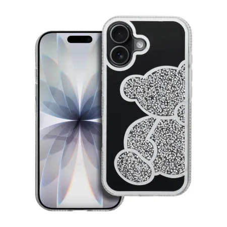 Etui na iPhone 17 Teddy Bear srebrne