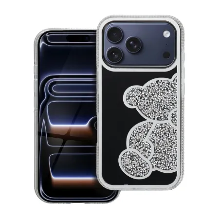 Etui na iPhone 17 Pro / 18 Pro (low camera edge) Teddy Bear srebrne