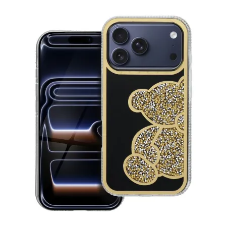 Etui na iPhone 17 Pro / 18 Pro (low camera edge) Teddy Bear złote