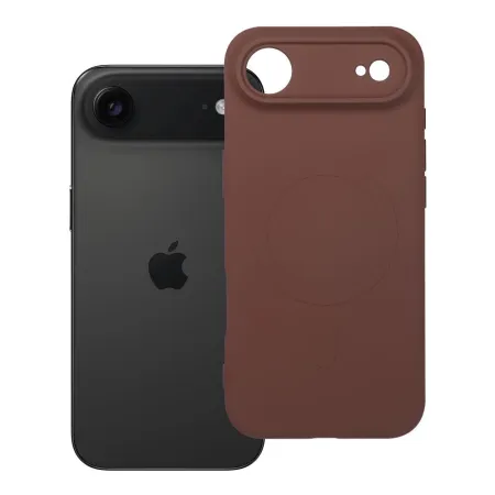 Etui na iPhone 17 AIR Silicone Mag Cover zgodne z MagSafe (camera protection) brązowy