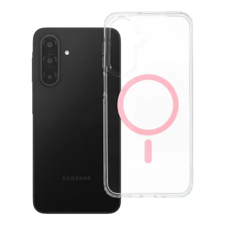 Etui na Samsung A17 / A18 Drop Glue Colorful Ring Mag Cover zgodne z MagSafe różowe