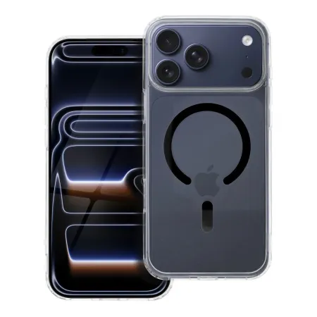 Etui na iPhone 17 Pro Max / 18 Pro Max (low camera edge) Drop Glue Colorful Ring Mag Cover zgodne z MagSafe czarne