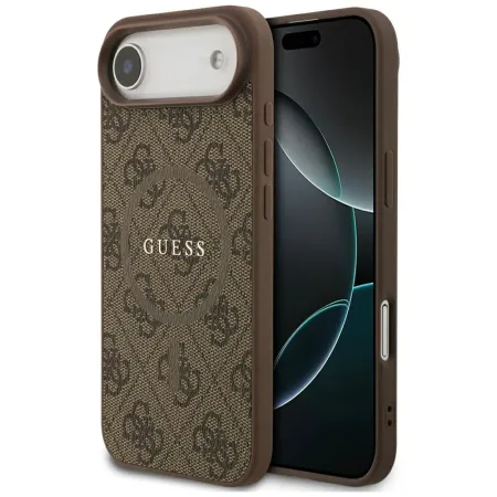 GUESS futerał do IPHONE 17 Air kompatybilny z MagSafe GUHMP17MG4GFRW (PU 4G Ring Classic Logo) brązowy