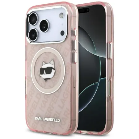 KARL LAGERFELD futerał do IPHONE 17 Pro Max kompatybilny z MagSafe KLHMP17XHMKBCHOP (IML Choupette Head Logo) różowy