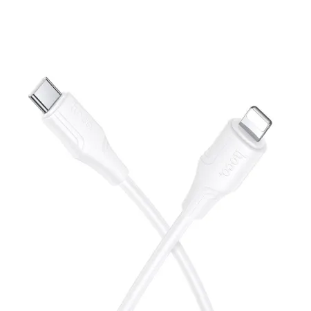 Kabel USB C do Lightning Hoco 27W silikonowy 1 m X124 biały