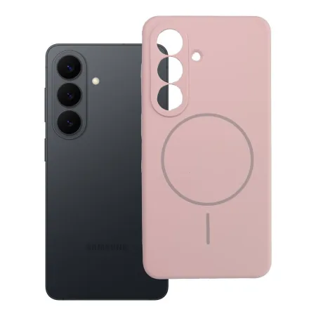 Etui na Samsung S26 Silicone 2mm (camera protection) zgodne z MagSafe pudrowy różowe