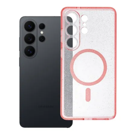 Etui na Samsung S26 ULTRA Clear Mag Cover - Glitter (Str / Camera Protection) zgodne z MagSafe różówy glitter