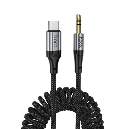 Kabel AUX Jack 3,5 mm do USB C Hoco 1,5 m UPA33B czarny