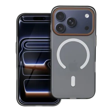 Etui na iPhone 17 Pro Max / 18 Pro Max (low camera edge) Go Orange zgodne z MagSafe czarne