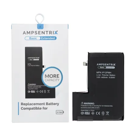 AmpSentrix Basic bateria do iPhone 12 Pro Max (zwiększona pojemność 4400 mAh)