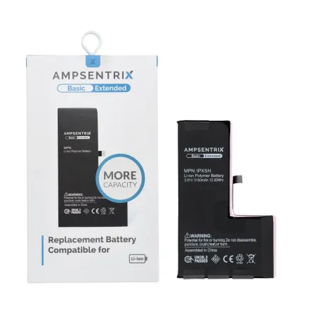 AmpSentrix Basic bateria do iPhone XS (zwiększona pojemność 3150 mAh)